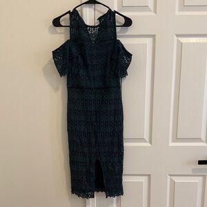 Gianni Bini Teal Lace Cold Shoulder Midi Dress